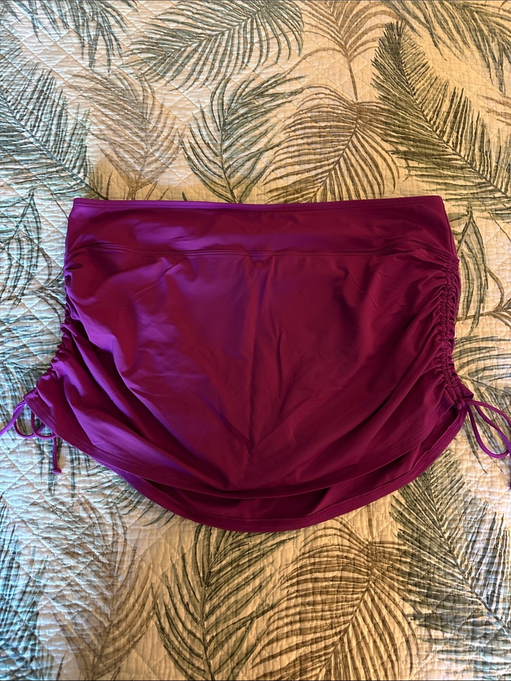 Lands' End Magenta Swim Skirt with Side Ties